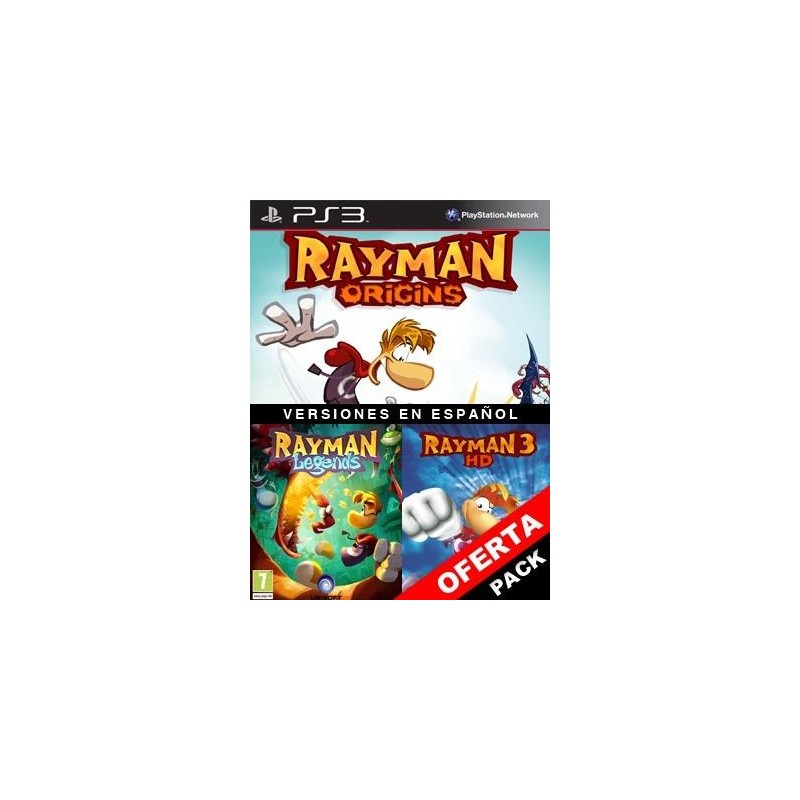 3 juegos en 1 Rayman Origins Mas Rayman Legends Mas RAYMAN 3 HD